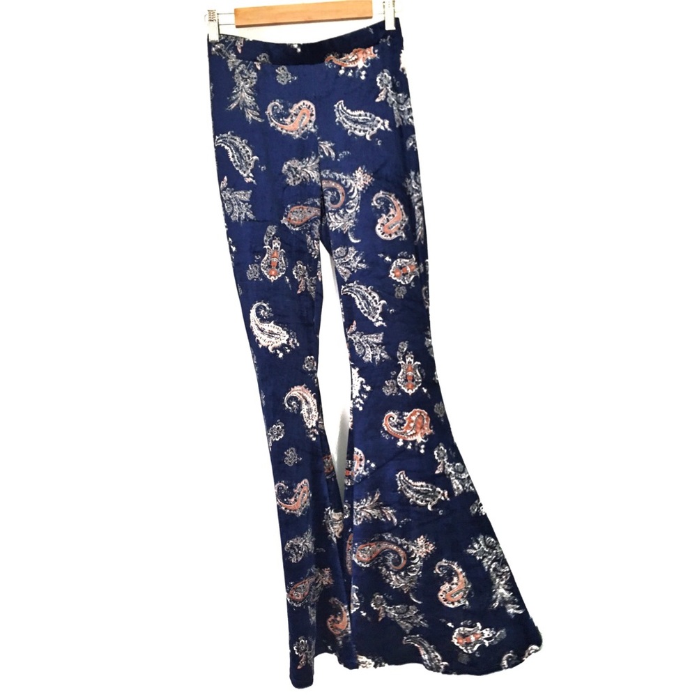 Three Birds Nest Velour Flare Bell Bottom Pants XS